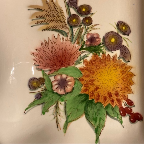 AUTUMN ~COLORED Porcelain Ceramic 2-sided DISH - Picture 12 of 14